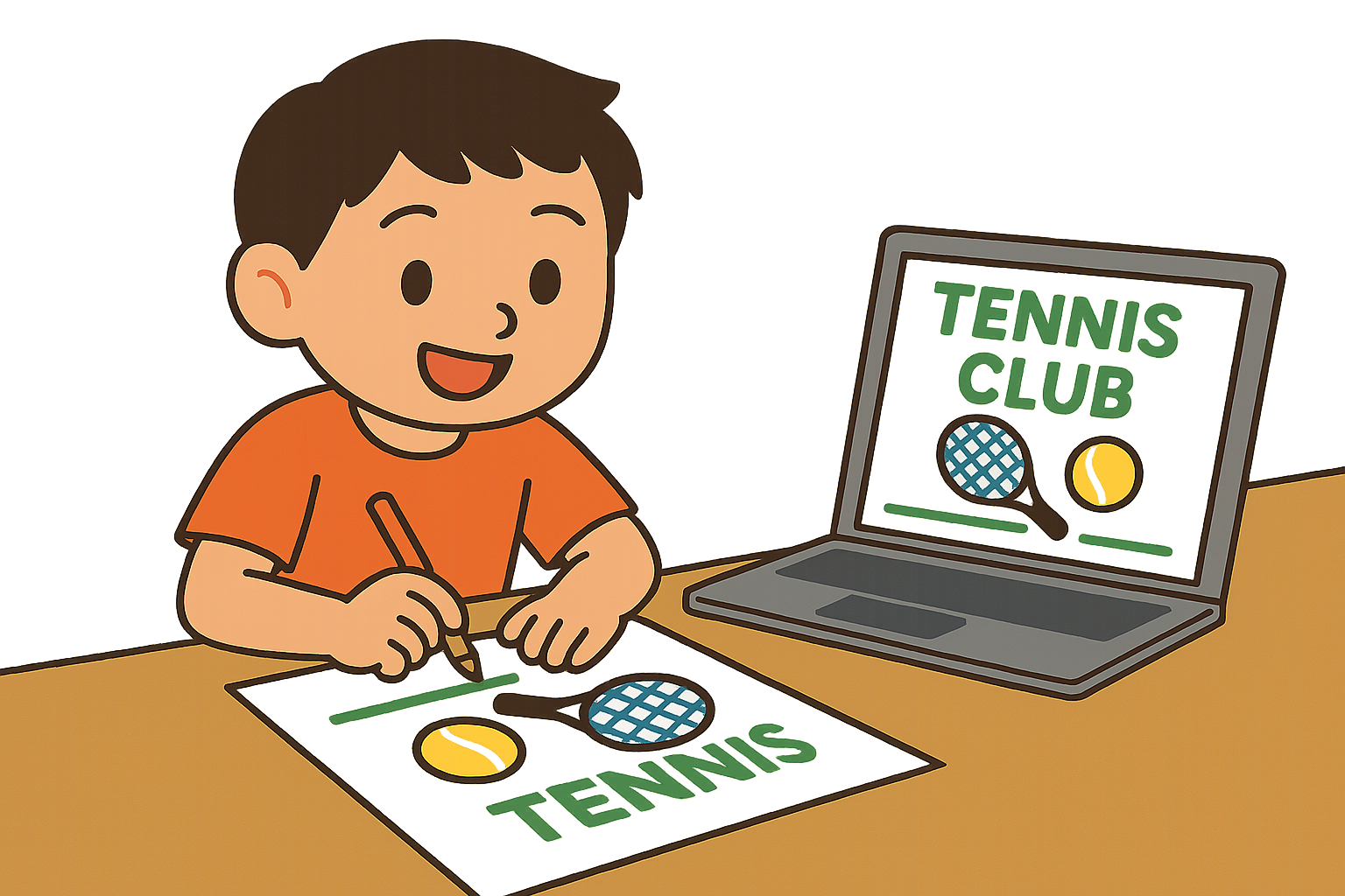 入部募集のポスターを作成する小学生