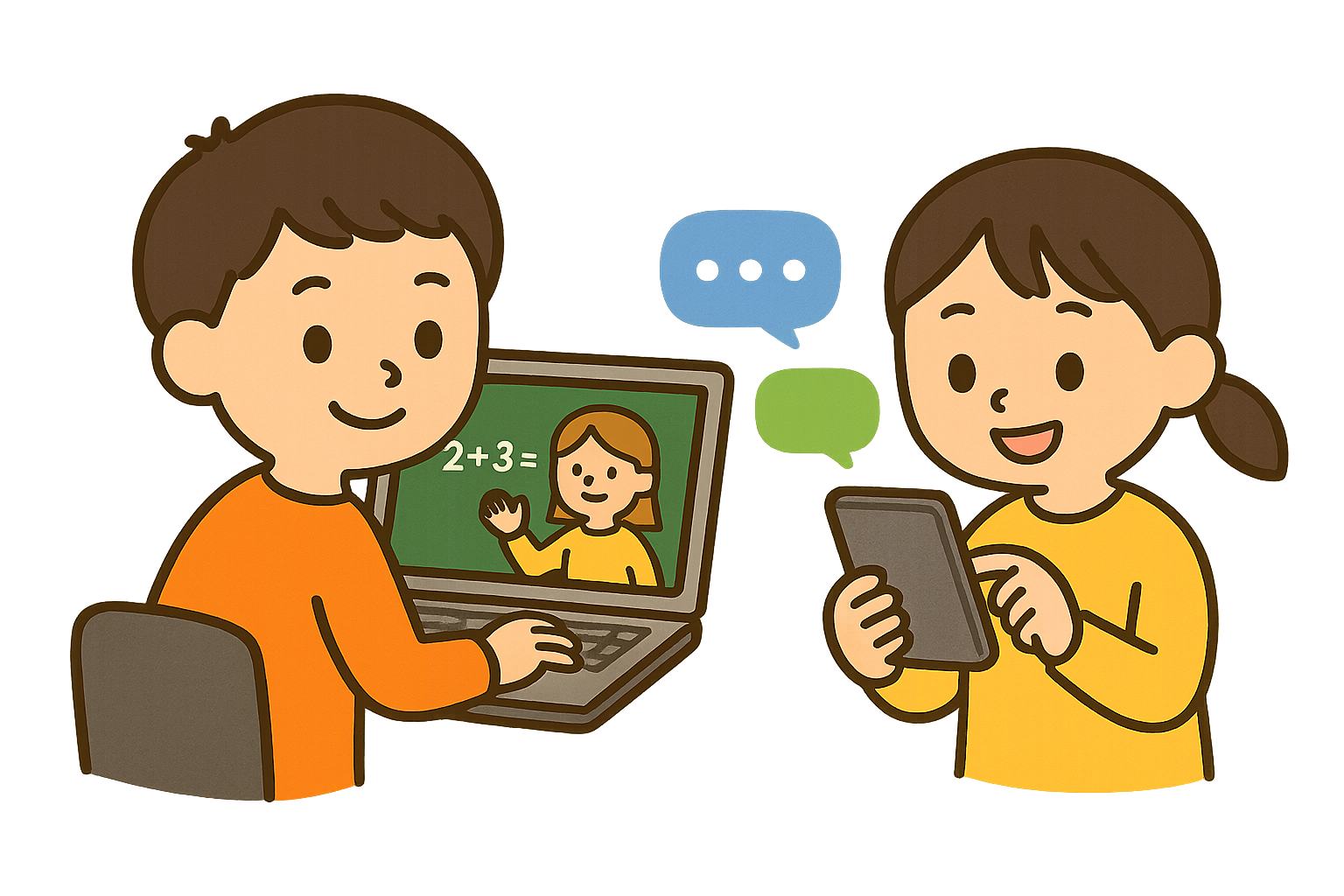 ICTのしくみを考える子ども