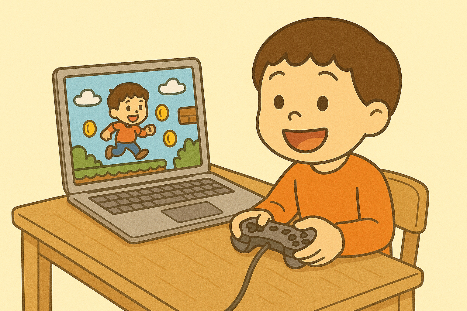 オンラインゲームをする子ども